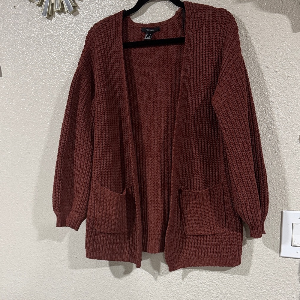 Forever 21 Rust Knit Cardigan
